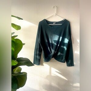 Paper Crane Teal Ribbed Long Sleeve Top Women’s Size Medium